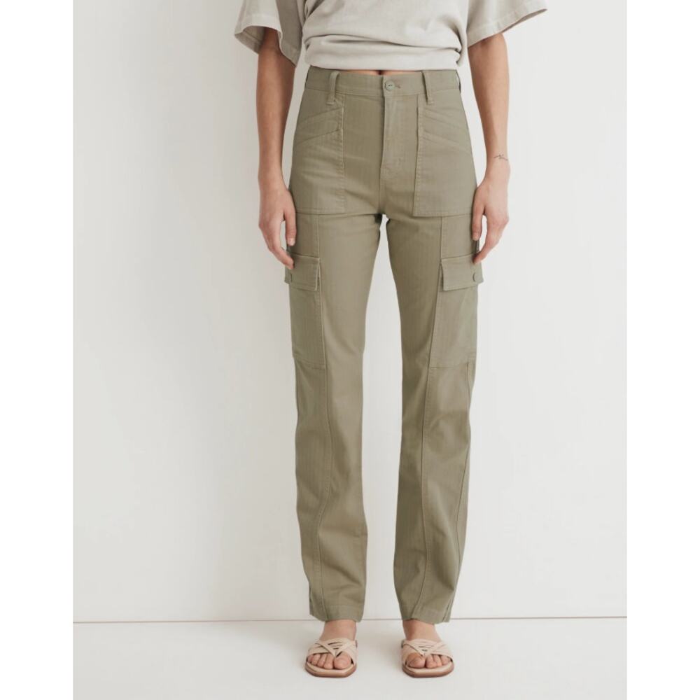 Madewell 90s Straight Cargo Pants Olive Khaki High Rise Size 29
